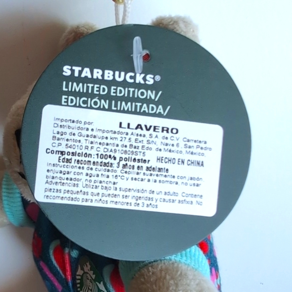 Bearista Plush Keychain Starbucks Mexico Limited Edition Valentines Collection - Picture 3 of 6